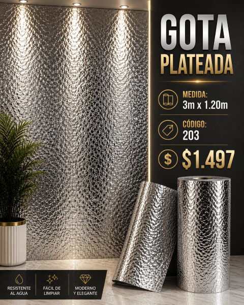 ROLLO GOTA PLATEADA
