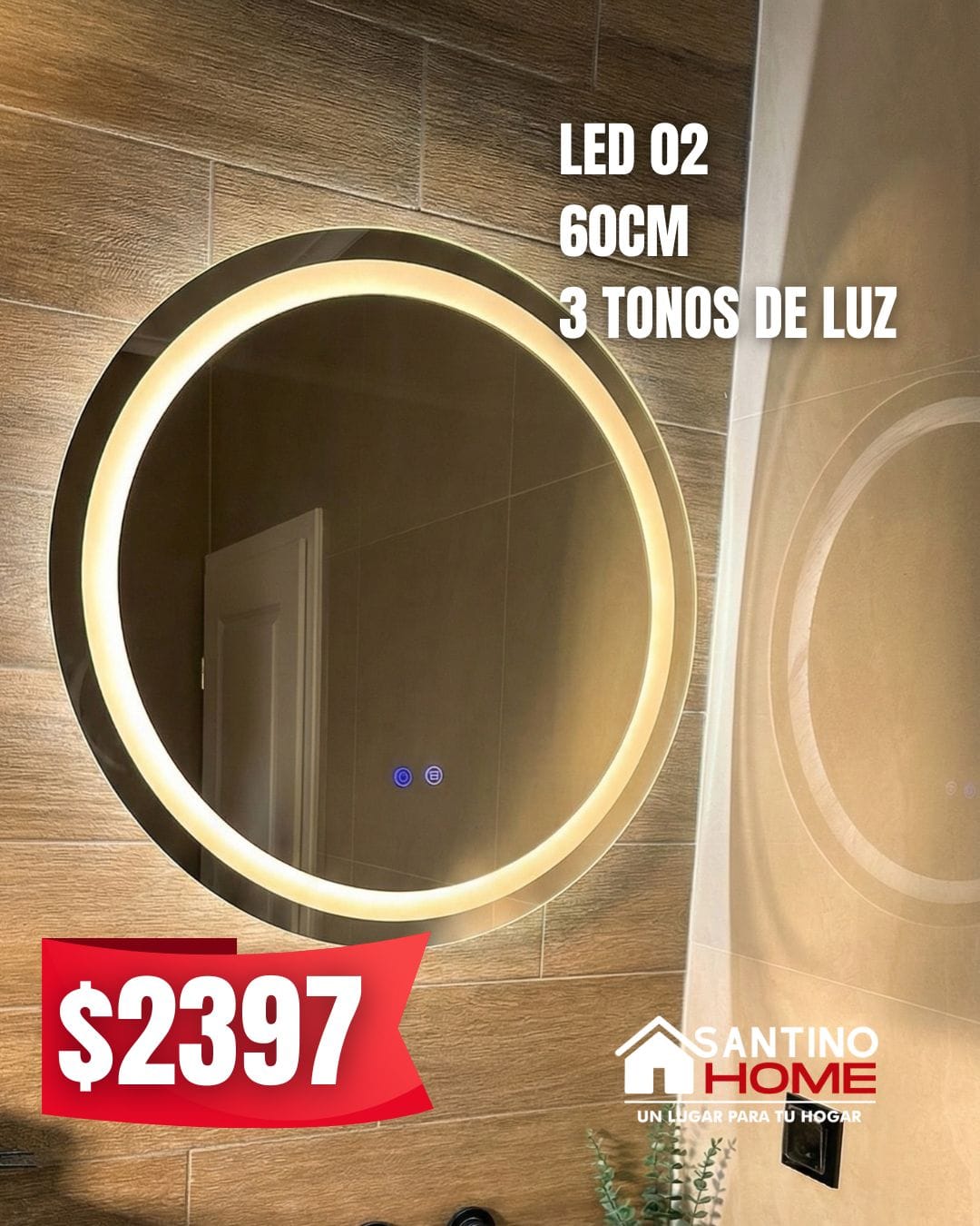 Espejo Modelo LED 02 – Circular con Luz LED